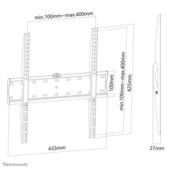 Suport TV de perete, Neomounts by Newstar FPMA-W300BLACK, Fix, 32