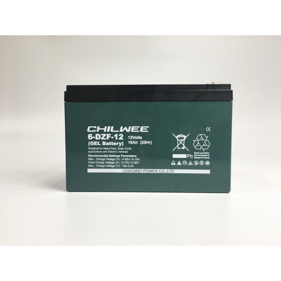 Acumulator 12V 12Ah VRLA  deep cycle GEL, seria DZF , Chilwee 6-DZF-12, fara intretinere, pot fi utilizati intr-o multitudine de aplicatii: Moped, Scutere cu motor electric pentru copii, Vehicule electrice mici, Iluminat de urgenta, Jucarii electrice, Apl