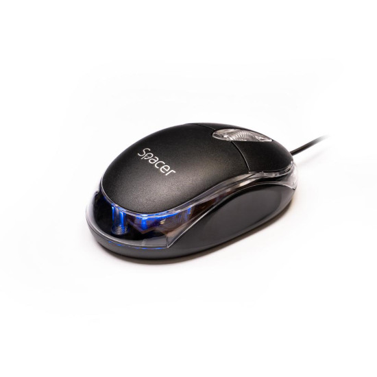 MOUSE Spacer, PC sau NB, cu fir, USB, optic, 800 dpi, butoane/scroll 3/1, negru, SPMO-080 MOUSE Spacer, PC sau NB, cu fir, USB, optic, 800 dpi, butoane/scroll 3/1, negru, SPMO-080