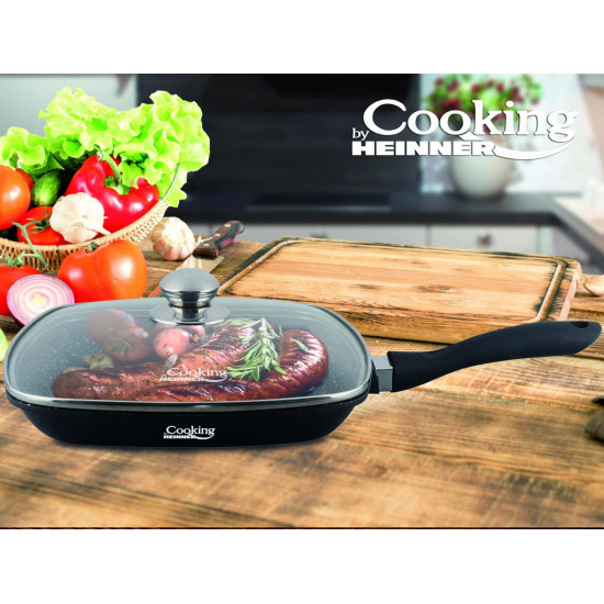 TIGAIE GRILL ALUMINIU + CAPAC 28 x 4.5 CM , DARK LINE, COOKING BY HEINNER TIGAIE GRILL ALUMINIU + CAPAC 28 x 4.5 CM , DARK LINE, COOKING BY HEINNER