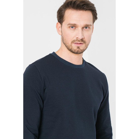 BLUZA COTON CASUAL BARBATI NAVY-M