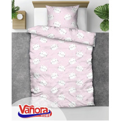 Set de pat single bumbac, 92 gsm, Cat