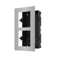 Panou frontal pentru 2 module de videointerfon modular Hikvision DS-KD- ACF2/S; permite conectarea a 2 module de interfon modular; montare incastrata; material otel inoxidabil; doza de plastic inclusa; dimensiuni:236mm x 124mm x 4mm;