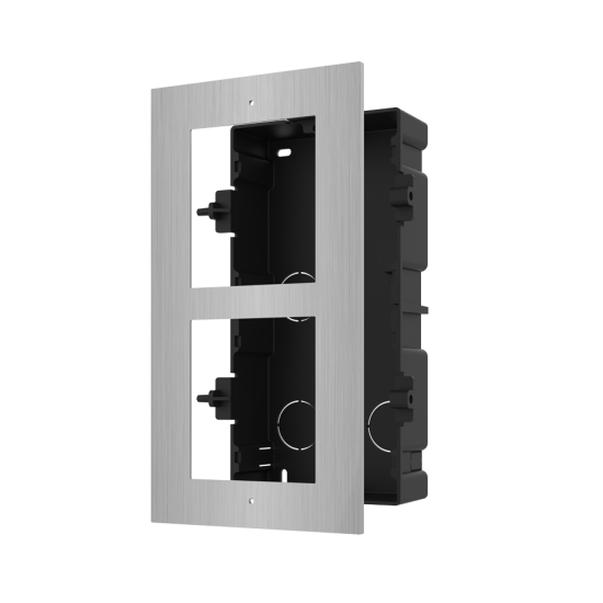 Panou frontal pentru 2 module de videointerfon modular Hikvision DS-KD- ACF2/S; permite conectarea a 2 module de interfon modular; montare incastrata; material otel inoxidabil; doza de plastic inclusa; dimensiuni:236mm x 124mm x 4mm; Panou frontal pentru 2 module de videointerfon modular Hikvision DS-KD- ACF2/S; permite conectarea a 2 module de interfon modular; montare incastrata; material otel inoxidabil; doza de plastic inclusa; dimensiuni:236mm x 124mm x 4mm;