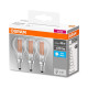 3 Becuri LED Osram Base Classic P, E14, 4W (40W), 470 lm, lumina neutra (4000K), cu filament