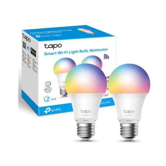 TP-Link Tapo L530E 2 PACK Smart bulb Multicolor Wi-Fi, E27, Wi-Fi Protocol IEEE 802.11b/g/n, Wi-Fi Frequency: 2.4 GHz Wi-Fi, 806 lumeni, 8.7 W, 2,500 K~ 6,500 K, Switching Circles 15,000.