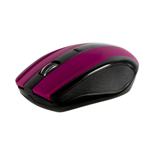 Mouse Serioux, Rainbow 400, fara fir, USB, senzor optic, distanta de operare; 10m, precizie: 1000/1600DPI ajustabila, 4 butoane, 2x baterie AAA, sisteme de operare: Windows / Mac OS / Linux, mov