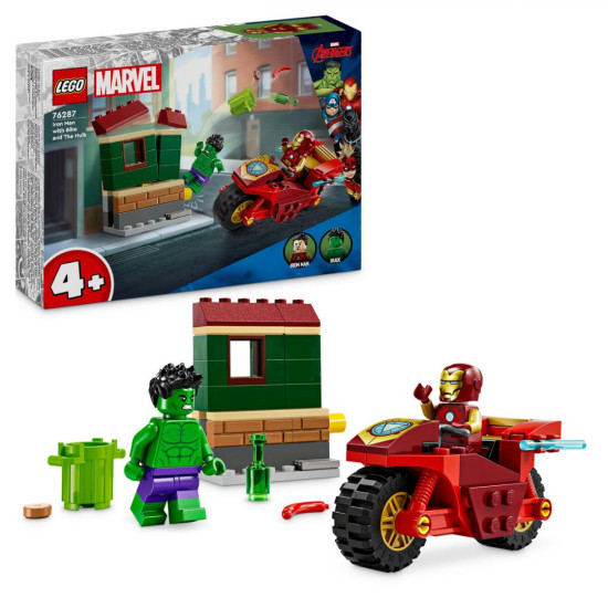IRON MAN CU MOTOCICLETA&HULK, LEGO 76287 IRON MAN CU MOTOCICLETA&HULK, LEGO 76287