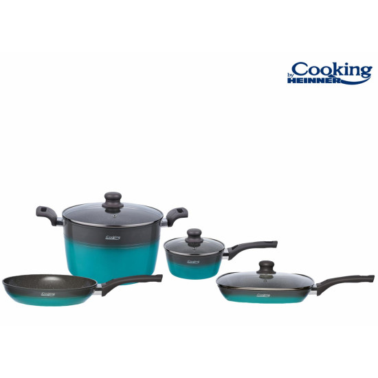 SET GATIT 7 PIESE ALUMINIU, GREEN COOK, COOKING BY HEINNER