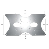 Adaptor VESA Neomounts by Newstar  FPMA-VESA400, 400x200mm, suporta pana la 35kg, argintiu