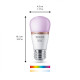 Bec LED RGB inteligent Philips Bulb P45, Wi-Fi, Bluetooth, E27, 4.9W (40W), 470 lm, lumina alba si color (2200-6500K)