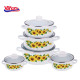SET GATIT 10 PIESE EMAILAT SUN FLOWER SET GATIT 10 PIESE EMAILAT SUN FLOWER