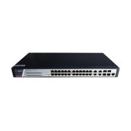 Switch 24 porturi POE Gigabit, Hikvision DS-3E2528P(B)(O-STD), Full Managed, 24  x Gigabit Poe electrical ports si 4 x Gigabit combo ports, SwitchingCapacity 336 Gbps, Packet Forwarding Rate 51 Mpps,putere POE 370 W, maxim 30W per port, Software Function: