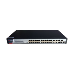 Switch 24 porturi POE Gigabit, Hikvision DS-3E2528P(B)(O-STD), Full Managed, 24  x Gigabit Poe electrical ports si 4 x Gigabit combo ports, SwitchingCapacity 336 Gbps, Packet Forwarding Rate 51 Mpps,putere POE 370 W, maxim 30W per port, Software Function: