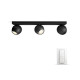 Spot LED Triplu Philips Hue Buckram, Bluetooth, 3xGU10, 3x5W, 1050 lm, lumina alba (2200-6500K), IP20, Metal, Negru, Intrerupator cu variator inclus Spot LED Triplu Philips Hue Buckram, Bluetooth, 3xGU10, 3x5W, 1050 lm, lumina alba (2200-6500K), IP20, Metal, Negru, Intrerupator cu variator inclus