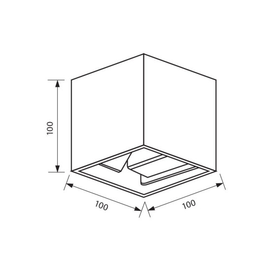 Aplica LED Vivalux SQUARE STARK, 6W, 180 lm, lumina neutra (4000K), 120°, IP54, 100x100x100mm, 15000h, aluminiu, -25÷+40°C, Negru