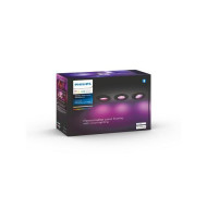 3 Spoturi LED RGB incastrate Philips Hue Centura, Bluetooth, GU10, 3x5.7W, 1050 lm, lumina alba si color (2000-6500K), IP20, 9cm, Aluminiu