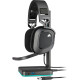 Casti Gaming cu microfon USB Corsair HS80 Surround, Dolby Audio 7.1, Over-head, 20Hz - 40 kHz, 32k Ohms @ 1 kHz, Lungime cablu: 1.8m, Carbon