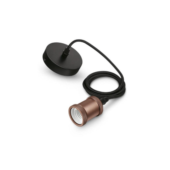 Pendul Philips Vintage Rose Gold, E27, max. 40W, textil/Metal, IP20, Ø169mm, cablu 2m Pendul Philips Vintage Rose Gold, E27, max. 40W, textil/Metal, IP20, Ø169mm, cablu 2m