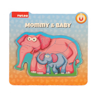 PUZZLE MAMA SI COPILUL, ELEFANT,8 PIESE