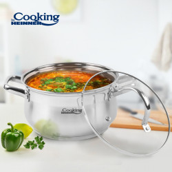 SEMIOALA INOX+CAPAC, 24 X 13.5 CM, 6.1 L, AMIRA, COOKING BY HEINNER