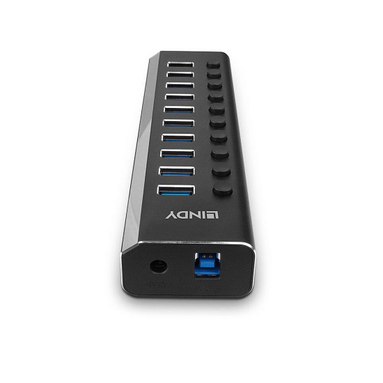 Hub Lindy 10 Port USB 3.0 buton On/Off