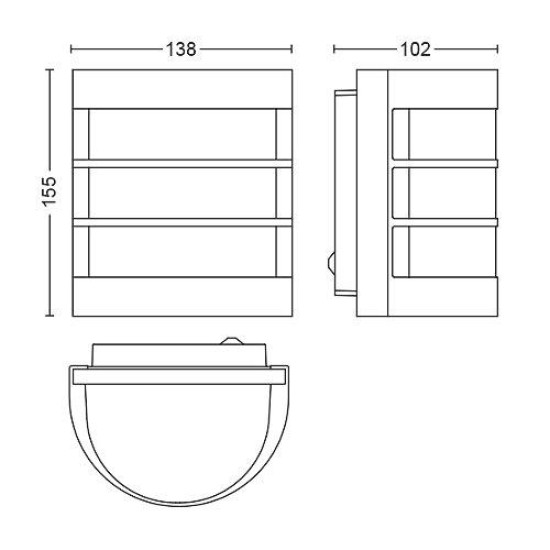 Aplica pentru exterior Philips Calgary, 1xE27, max 60W, IP44, 100x150x155mm, Antracit