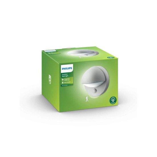 Aplica pentru exterior cu senzor de miscare Philips June, 1xE27, max 42W, IP44, 135x195mm, Gri