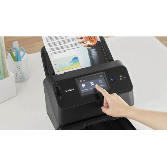 Scanner Canon DR-S130, dimensiune A4, tip sheetfed, viteza scanare: 30ppm alb-negru si color, duplex, rezolutie optica 600dpi, ADF 60 coli, senzor CIS, software: ISIS / TWAIN Driver (Windows 8.1 / 10. Windows Server 2012 R2 /2016 / 2019) CaptureOnTouch Pr