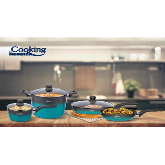 SET GATIT 7 PIESE ALUMINIU, GREEN COOK, COOKING BY HEINNER