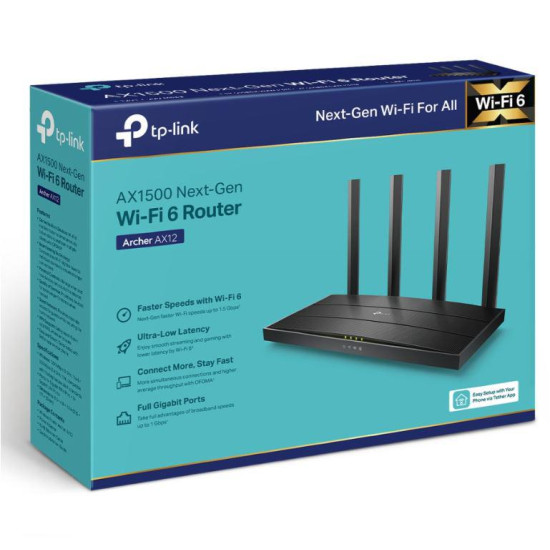 TPL WI-FI 6 ROUTER AX1500 ARCHER AX12
