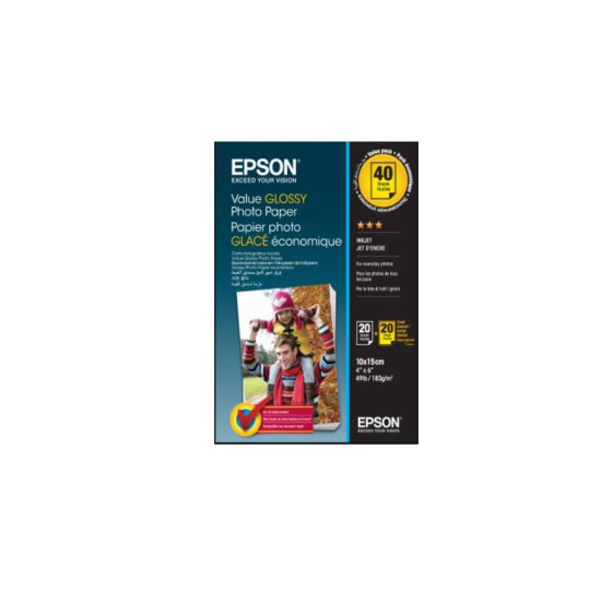 Hartie foto Epson S400044, dimensiune 10x15cm, 40 coli, tip glossy, greutate 183g/m2