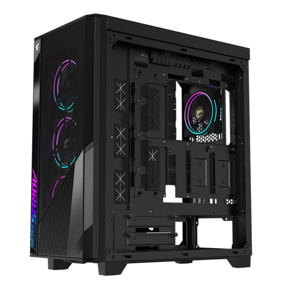 Carcasa Aorus C500 Glass Mid Tower, fara sursa, Mini ITX / Micro ATX / ATX / E-ATX, 2x 3.5