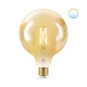 Bec LED inteligent vintage (decorativ) WiZ Connected Filament Gold G125 ,Wi-Fi, E27, 6.7W (50W), 640 lm, lumina alba (2000-5000K), compatibilGoogle Assistant/Alexa/Siri