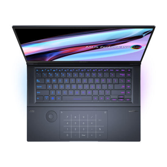 Laptop ASUS Zenbook Pro, UX7602ZM-ME045X, 16.0-inch, Touch screen, 4K (3840 x 2400) OLED 16:10, i9- 12900H, 32GB LPDDR5 on board, 2TB, Intel(R) Iris Xe Graphics, Tech Black, Windows 11 Pro, 2 years