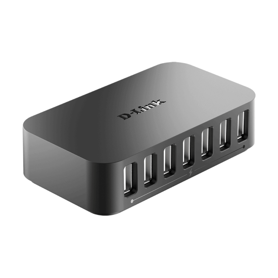 Hub USB D-Link DUB-H7, 7 porturi USB 2.0, negru