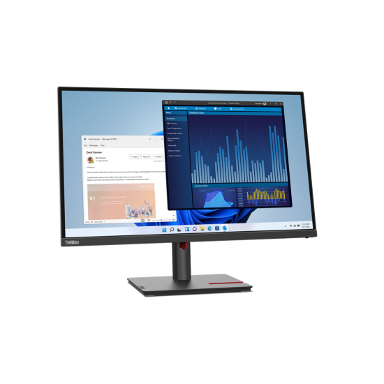 Monitor Lenovo ThinkVision T27h-30, QHD IPS, 16:9, Brightness: 350 nits, Contrast ratio: 1000:1, Response time: 4 ms / 6 ms , Connectors: 1x HDMI 2.0, 1x DP 1.4, 1x DP Out, 1x USB-C 3.2 Gen 1