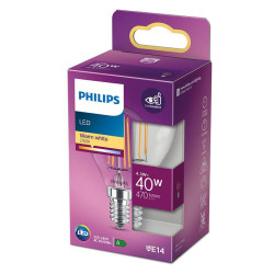 Bec LED Philips Classic P45, EyeComfort, E14, 4.3W (40W), 470 lm, lumina calda (2700K), cu filament