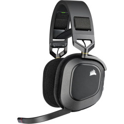 Casti Gaming cu microfon Wireless Corsair HS80 Surround, Dolby Atmos, Over-head, 20Hz - 40 kHz, 32k Ohms @ 1 kHz, transmitator fara fir inclus, Carbon