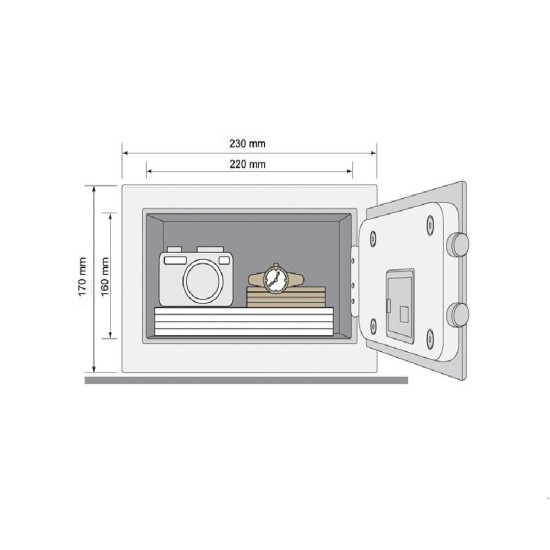 Seif Yale standard rezidential mini YSV/170; Se livreaza cu 2 chei; se blocheaza la introducerea consecutiva a 3 coduri personale gresite ; Usor de actionat cu cod personal; Mai mult de 100 000 de combinatii culoare roz