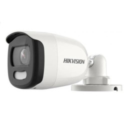 Camera supraveghere Hikvision bullet DS-2CE10HFT-E(3.6mm), 5MP, PoC, ColorVu -  imagini color 24/7 (color si pe timp de noapte), rezolutie 2560 × 1944@ 20 fps, iluminare 0.0005 Lux @ (F1.0, AGC ON), 0 Lux cu lumina alba, lentila 3.6mm, unghi vizualizare: 