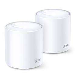 TP-Link AX1800 whole home mesh Wi-Fi 6 System, Deco X20(2-pack); Wireless Standards: IEEE 802.11a/n/ac/ax 5GHz, IEEE 802.11b/g/n/ax 2.4GHz, Signal Rate: 575 Mbps on 2.4GHz, 1200 Mbps on 5GHz, 1024QAM on 2.4GHz and 5GHz, 2 X 10/100/1000 Mbps RJ45 ports, Wo