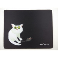 Mouse pad Serioux, model Cat and mice, MSP02, suprafata textila, baza cauciucata, 250*200*3mm