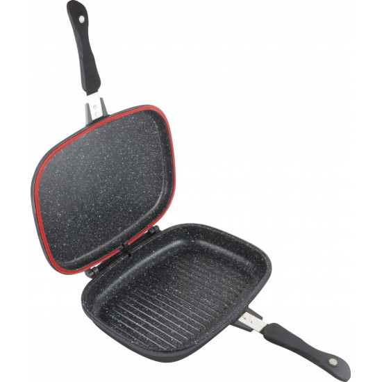 TIGAIE DUBLA DREPTUNGHIULARA TIP GRILL,ALUMINIU,32x24x7.5 CM,DARK LINE INDUCTIE, COOKING BY HEINNER TIGAIE DUBLA DREPTUNGHIULARA TIP GRILL,ALUMINIU,32x24x7.5 CM,DARK LINE INDUCTIE, COOKING BY HEINNER