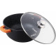 SEMIOALA ALUMINIU TURNAT +CAPAC,  28 CM X 12.5 CM , 6.5 L, DARK LINE, COOKING  BY HEINNER
