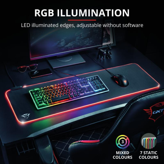 Mouse pad Trust GXT 764 Glide-Flex Flexible RGB, XXL, negru