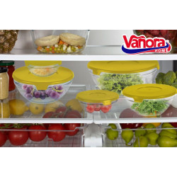 SET 5 BOLURI DE STICLA CU CAPAC,GALBEN,VANORA HOME