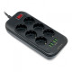 Prelungitor cu protectie Serioux, 6 prize schuko, input 100-240V, 50- 60Hz, output (Total): 2500W - 10A, 4 porturi USB, 4 porturi USB (5V- 3.1A) (Auto Max) 17W, Amperaj port USB (max) 3.4A, functie auto ID, antistatic, buton power/off, lungime cablu 2m,ne Prelungitor cu protectie Serioux, 6 prize schuko, input 100-240V, 50- 60Hz, output (Total): 2500W - 10A, 4 porturi USB, 4 porturi USB (5V- 3.1A) (Auto Max) 17W, Amperaj port USB (max) 3.4A, functie auto ID, antistatic, buton power/off, lungime cablu 2m,ne