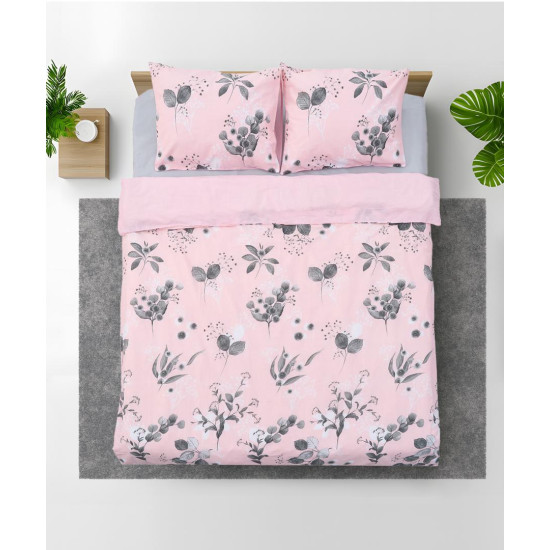 Lenjerie Dubla BBC 4 piese, 132TC - Rose Lenjerie Dubla BBC 4 piese, 132TC - Rose