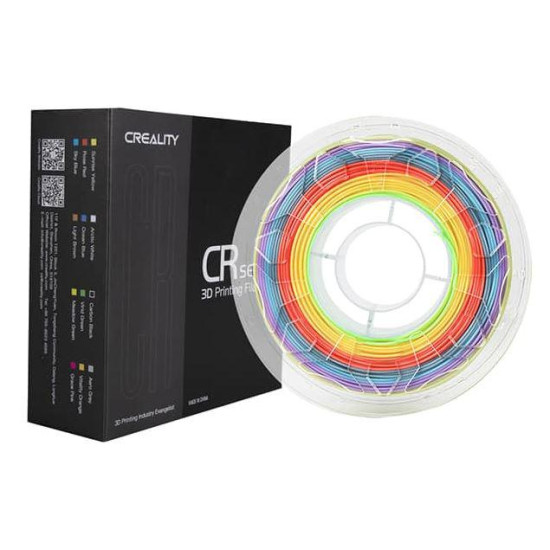 CREALITY CR PLA 3D Printer Filament, Rainbow, Printing temperature: 190-220, Filament diameter: 1.75mm, Tensile strength: 60MPa, Size of filament wheel: Diameter 200mm, height 66mm, hole diameter 56mm. Utilizare: pana la 6 luni de la deschiderea ambalajul